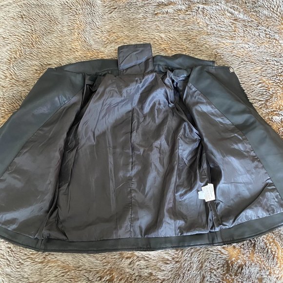 Lapel Neck Zip Up PU Biker Jacket - Picture 11 of 14